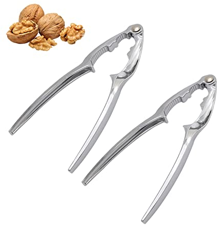 Zehan Zitong Schiaccianoci,2 Pezzi Schiaccianoci Acciaio Inox,Schiaccianoci in Metallo,Noce Pinze,per Noci, mandorle, nocciole, Frutti di Mare,Noce Cracker Nutcracker