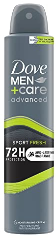 Dove Men+Care Advanced Sport Fresh Men's Antiperspirant Deodorant Body Spray for 72 hour sweat and odour protection with ¼ moisturising cream 200 ml