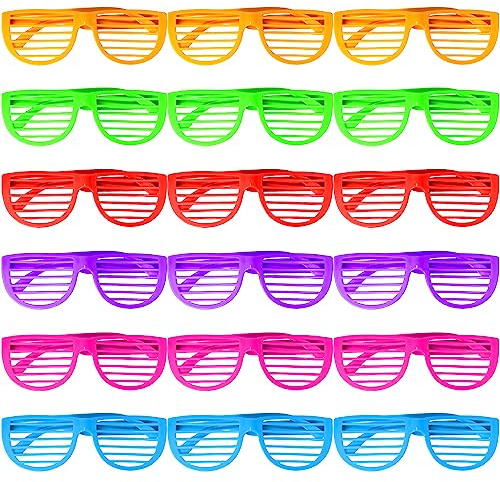 TAFACE 18 Persianas Recortables, Gafas De Neón,Estilo Discoteca,Accesorios Para Fotos, Regalos Para Fiestas, Resistentes Y Duraderas, Adecuadas Para Graduaciones, Sesiones De Fotos Y Varias Fiestas