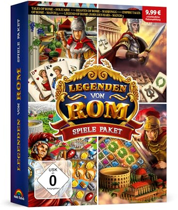 LEGENDEN von ROM - Spiele Paket - 4 Vollversionen Solitaire, Match 3, Mahjongg enthalten für Win 11 / 10 / 8.1 / 7
