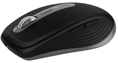 Logitech MX Anywhere 3S for Mac, kompakte kabellose Bluetooth-Maus, 8K-DPI-Abtastung auf jeder Fläche, leise Klicks, USB C, kabellose Maus für MacBook Pro, MacBook Air, iMac, iPad - Space Grau