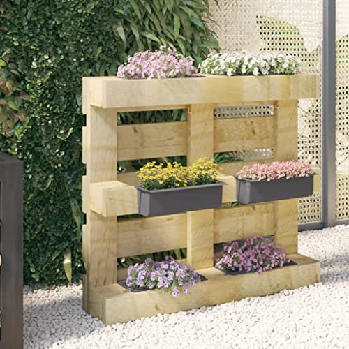 HANJIEFACAI Aiuole da esterno Cassette porta piante multifunzionali Fioriere per Europallet 12 pz Grigio 36x13,5x9,5 cm in PPPer piante, ortaggi e giardinaggio all'aperto