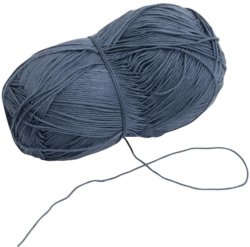 AERZETIX - C75072 - Gomitolo di filato per maglieria 100 g - colore blu jeans - in 100% micro-acrilico - ganci aghi sartoria merceria abbigliamento