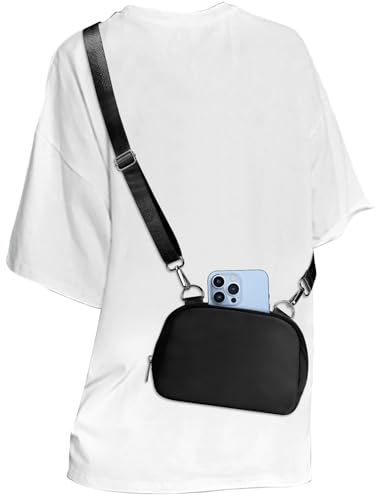 MAXTOP Kleine Crossbody Bag Damen Umhängetasche Damen mit abnehmbarem Riemen Cross Body Bag Sling Cell Phone Purse für Travel Essentials Schwarz