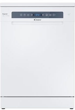 Candy Rapidò CF 3C7F0W, Lavavajillas 60 CM, 13 Servicios, Digital, WIFI, 8 Programas, Motor Inverter, Inicio Diferido 1-23H, Indicador Sal y Abrillantador, Maxi - Ladle, 47DB, Blanco