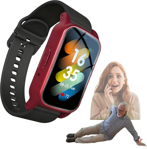 Fall Detection Watchs for Seniors with 4G Gps & Fall Detection - Smart Watch for Elderly, Sos Emergency Call Watch, Hd Two-way Communication, Waterproof Health Tracker for Men and Women (Red)
