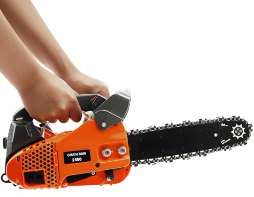 Motosega a benzina, 12 pollici, 25,4 CC, con manico superiore, 900 W, 2 tempi, motosega a gas, 9000 rpm, motosega a gas, per giardino, legno, legna da ardere