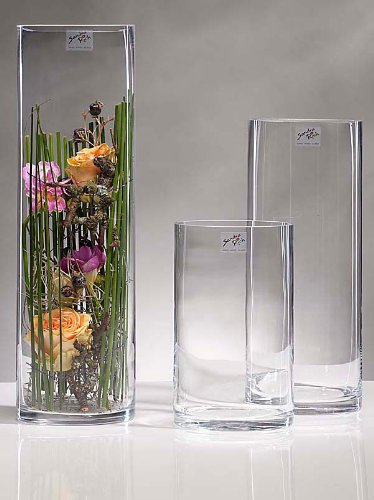 Glasvase CYLI Glas Vase Tischvase Blumenvase Zylinder 30 cm