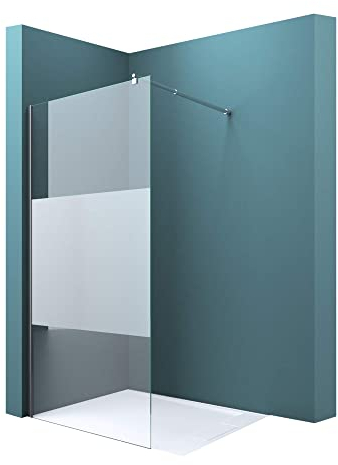 Mai & Mai Duschwand für Dusche Duschabtrennung 120x200cm Walk-In Dusche ESG-Sicherheitsglas 8mm NANO Glas BRAM1 Bremen1MS