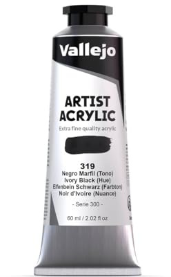 Farbe Vallejo Acrylic Artist Color 16319 Ivory Black (60ml)