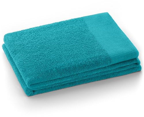AmeliaHome Handtuch Türkis 50x100 cm 100% Baumwolle Qualität Saugfähig Amari
