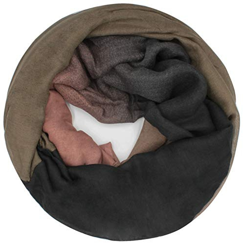 Glamexx24 Écharpe Tube Snood Chaud et Doux Rayures Dégradé Foulard Femmes