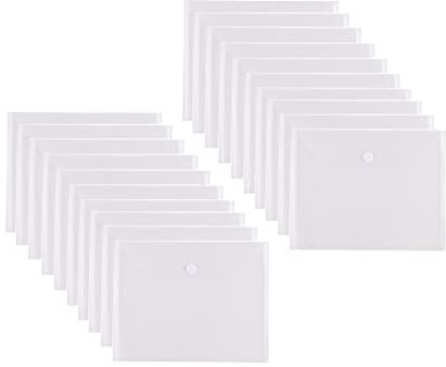 YESSART Kunststoff-Umschläge, transparent, groß, 10 x 13 cm, 20 Stück
