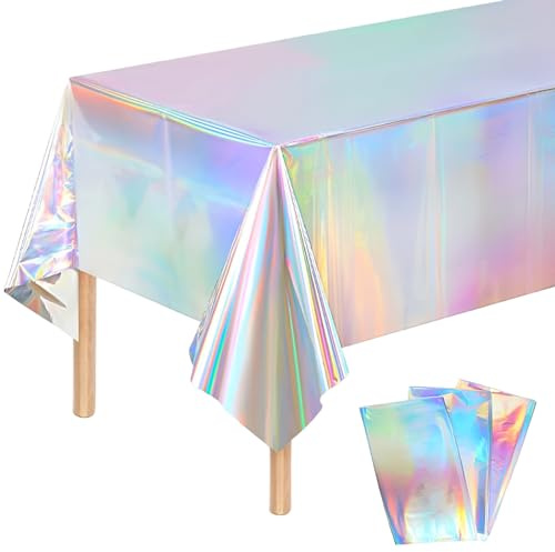 GTDOOCE 3 Piezas Mantel Cumpleaños,Mantel Plastico,Manteles Papel 137x274cm,Manteles para Fiestas,Mantel Mesa Rectangular para Fiestas,Bodas,Picnic (Multicolor)