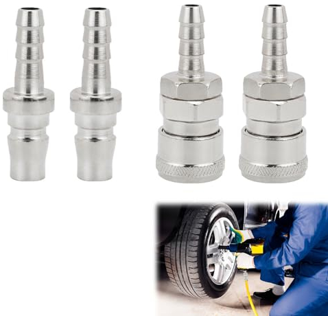 Raccord Rapide Air Comprimé,Pneumatique d'Air Kit Compresseur,Embout Pneumatique Embout,8mm Raccord Rapide Pneumatique Coupleur,Tuyau Air Comprimé du Connecteur Mâle et Femelle,4Pcs