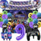 Gaming Party Geburtstag Deko Jungen 9 Jahre, Video Spiel Gamer Geburtstagsdeko, luftballon 9 Geburtstag Junge, Videospiel Happy Birthday Girlande, Game Geburtstagsbanner Folienballon und Hintergrund