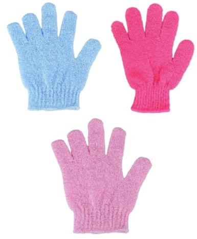 TIXQOLO 3 Stück Peelinghandschuhe Bambus-Peeling-Handschuhe Körperpeeling Körperpeeling Massagehandschuh Peeling Duschhandschuh Peeling Körperpeeling Peelinghandschuhe