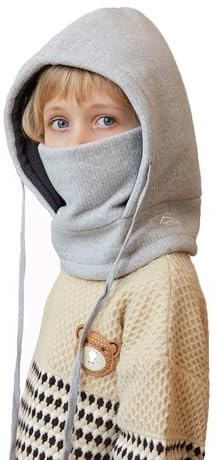 YAMEE Balaclava för barn med mask för varmt skydd mot kyla, vintermössa för barn, vindskydd med halsvärmare, balaclava för barn, justerbar, skidmask, ansiktsvärmare för pojkar, flickor från 4–10 år