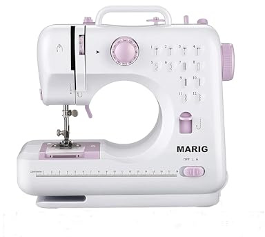 Machine à coudre pour débutants avec 2 fils doubles Couture avec 12 coutures intégrées Mini machine à coudre domestique Machine à coudre électrique portable