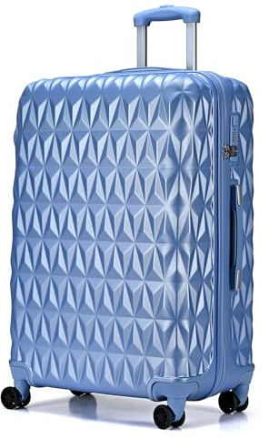 RMW Suitcase Large Hard Shell | Trolley Suitcases | 3 Digit Combination Lock| 4 Dual Spinner Wheels | Lightweight | Hold Check in Luggage | Aluminum Telescopic Handle (Ice Blue, Medium 24)