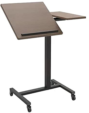 Over-Bed Tables Portable Laptop Desk With Mouse Pad, Rolling Computer Stand With Adjustable Height, Sturdy/Ergonomic Mobile Table Workstation (A)
