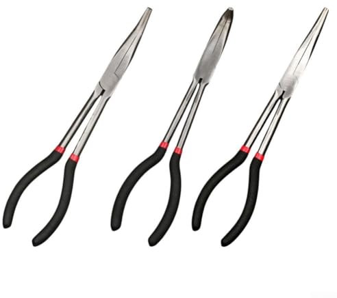 Bebykilemi El juego de alicates de punta de aguja de grado profesional cuenta con tres herramientas, incluye 25 grados, 45 grados y 90 grados, para doblar y dar forma al alambre