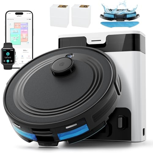 Lefant M2 Pro Robot Aspirador y Fregasuelos, 6000pa, 90 Días Autovaciado, Mapeo Multinivel, Navegación dToF, Limpieza Personalizada, Ideal para Limpiar Suelos Mixtos y Pelo Mascotas