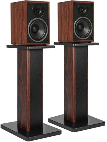 Lot de 2 Supports de Haut-Parleurs Universels en Bois, 50CM Supports d'Enceintes sur Pied pour Home Cinéma, Capacité de Charge 50KG, Supports pour Enceintes, Conception Remplie de Sable (50CM)