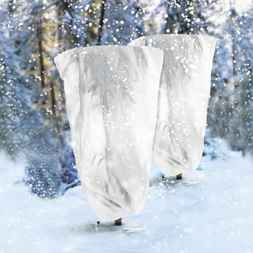 SIGANDG Plant Covers Freeze,Protection 80 X 100cm Large Frost Blankets,with Zipper Drawstring,for Plants Frost Cloth Plant Freeze Protection Tree Covers Freeze Protection Covers Bags (2 Pack)