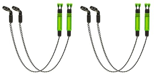 Jemcgrl 4pcs Bite Alarms Carp Fishing Swingers Bobbins for Fishing Alarm Indicator,Chain Bite Alarm Fishing Tools Green