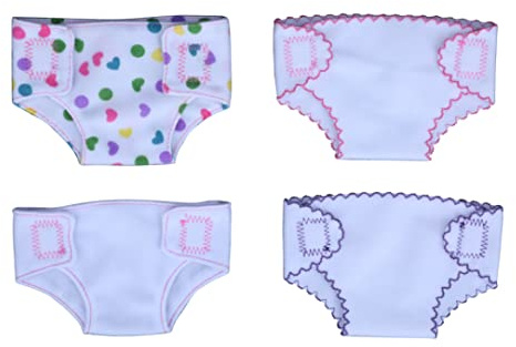 Tsawntd Pannolini per Bambole per Bambole Intimo con Stampa Floreale per da 14-16 Pollici 4 Pezzi Pannolini per a Pois Colorati Pantaloni Intimo con Stampa Floreale Speciali