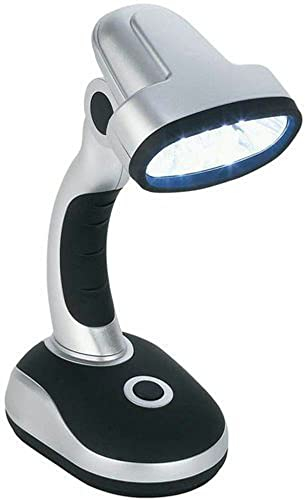 BW 12 LED Portable Lamp Desk Work Home Office Reading Computer Bedside Table Camping Flexible Wireless Cordless Bright Light Battery Powered Torch (Black)