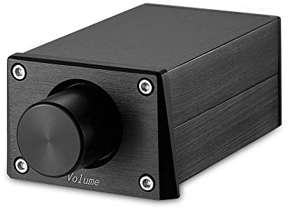 Nobsound Controlador de Volumen preamplificador pasivo de Alta precisión Vol Control de preamplificador ALPS (RCA y versión HiFi, Negro)