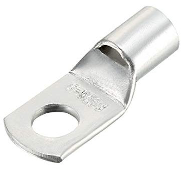 sourcing map Copper Wire Lugs,2AWG SC35-8,Bolt Hole,Battery Cable Ends Eyelets Crimp Tubular Ring Terminals Connectors Silver Tone 20Pcs