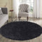 Serdim Rugs Living Room Shaggy Area Rugs, Polypropylene, Anthracite, Round 120x120cm(4x4')