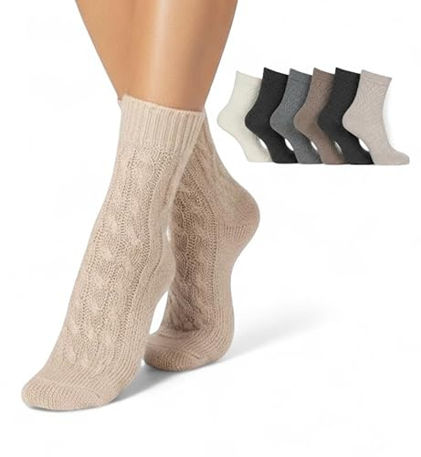 Calze Corte Donna Misto Alpaca Lana Alpaca Termiche Invernali Caviglia Morbide Traspiranti Rinforzate Made in Italy 6 Paia (IT, Numero, 35, 40, Regular, Regular, SET LINKS 6 paia)