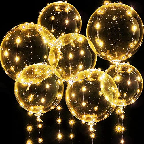 10 PCS LED Bobo Globos 24 Pulgadas Globos Luminoso Transparente Globo de Helio con LED Muticolores, Decoración para Cumpleaños, Fiesta, Boda, Navidad, día de San Valentín