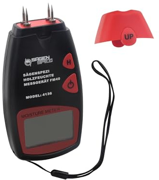 SÄGENSPEZI Holzfeuchte Messgerät FM40 für Brennholz Profi Digital Holzfeuchtemesser Holfeuchtigkeitsmessgerät Feuchtigkeitsmesser