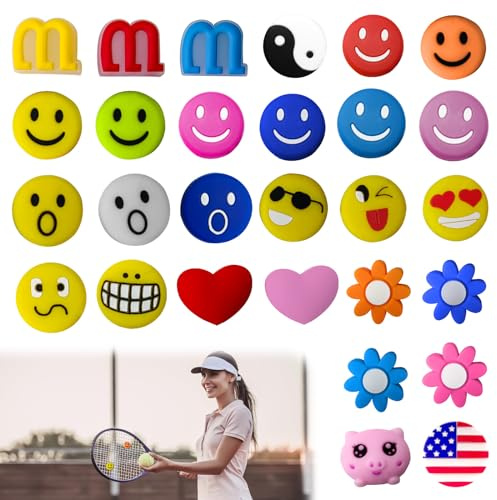 BAIFULAI Lot de 28 amortisseurs en silicone pour raquette de tennis, amortisseurs de vibrations, accessoires de tennis, accessoires pour raquette de badminton