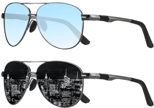 Pilot Sunglasses Mens Womens Polarised UV400 Protection Metal Frame