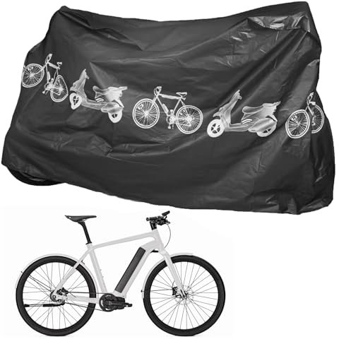 190T Nylon Bike Cover - Waterproof Outdoor Bicycle Cover for Mountain Bikes & Racing Cars (Black)