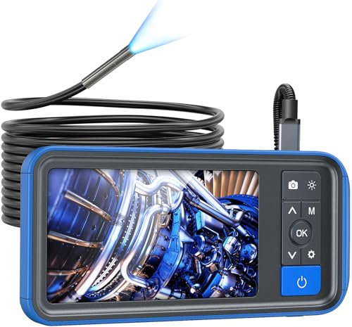 Teslong Endoskopkamera mit Licht, HD Endoskopkamera, Endoskop 4,5 Zoll-Farb-IPS-Bildschirm, Inspektionskamera Rohrkamera IP67 wasserdichte, 32GB TF Karte (3 Meter 3.9 mm)