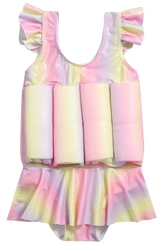 NaLatia Baby-Badeanzug für Kleinkinder, Mädchen, mit Rüschen und Schleife, einteiliger Badeanzug, Strand-Rashguard, 1–8 Jahre