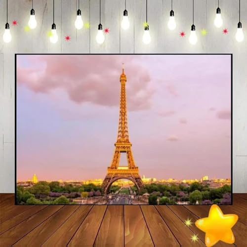 Tour Eiffel, Monument de Paris, arrière-Plan Mondial, Toile de Fond personnalisée pour Anniversaire, fête, décoration Photo, bannière 200x140CM
