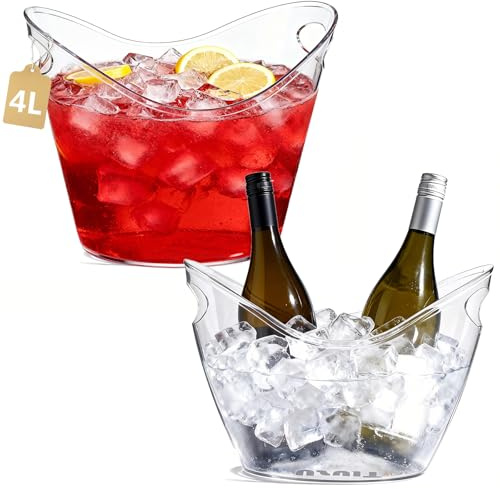 USUIT Comfort Ice Buckets for Party, for Cocktail/Champagne/Beverage, 2 Pieces in 1 Package, 4 Litre