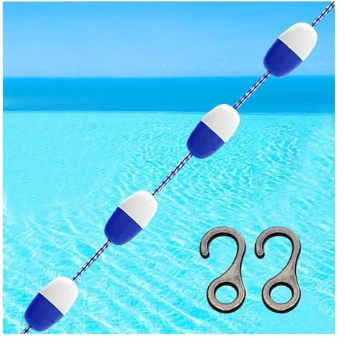 16 18 20 22 25 30 50 70 80ft Long Swimming Pool Safety Rope Float Kit, Professional Swimming Competition Divider Line, Home Commercial Swimming Pool Safety Rope for Training
