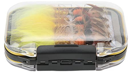 Pesca a mosca Colori vivaci Esche durevoli in acciaio inossidabile Set con scatola di immagazzinaggio per gli appassionati di pesca in viaggio all'aperto Kit da 30 pezzi