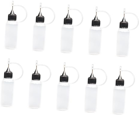 EIOLWJIEO Lot de flacons de colle à embout fin pour travaux manuels quilling. Outil quilling DIY conçu avec un embout très fin permettant contrôler le flux d'encres et autres liquides, Blanc, 15 ml