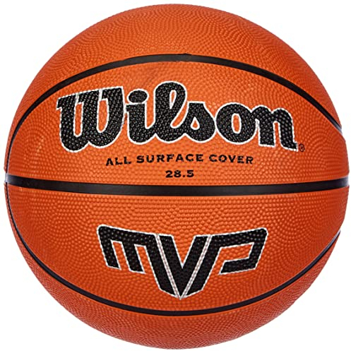 Wilson Outdoor-Basketball, Rauer Untergrund, Asphalt, Granulat, Kunststoffboden, Größe 6, 8 bis 12 Jahre, MVP, Braun