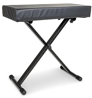 Gewa 900535 Keyboardbank (3-fach höhenverstellbar, Polsterung 7 cm, Höhe 51 - 66 cm) schwarz